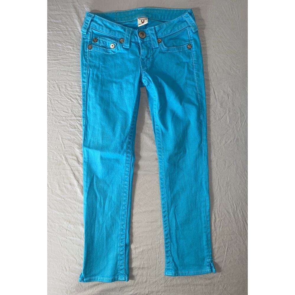 True Religion USA Made Crop Stretch Denim Jeans. Turquoise, Women's 24. Read.